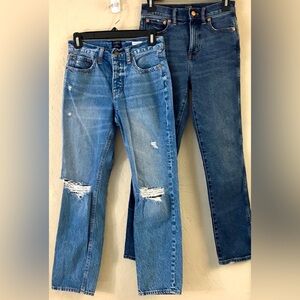J Crew Boyfriend + J Crew Classic Vintage Straight Leg Jeans 24 Blue BUNDLE
